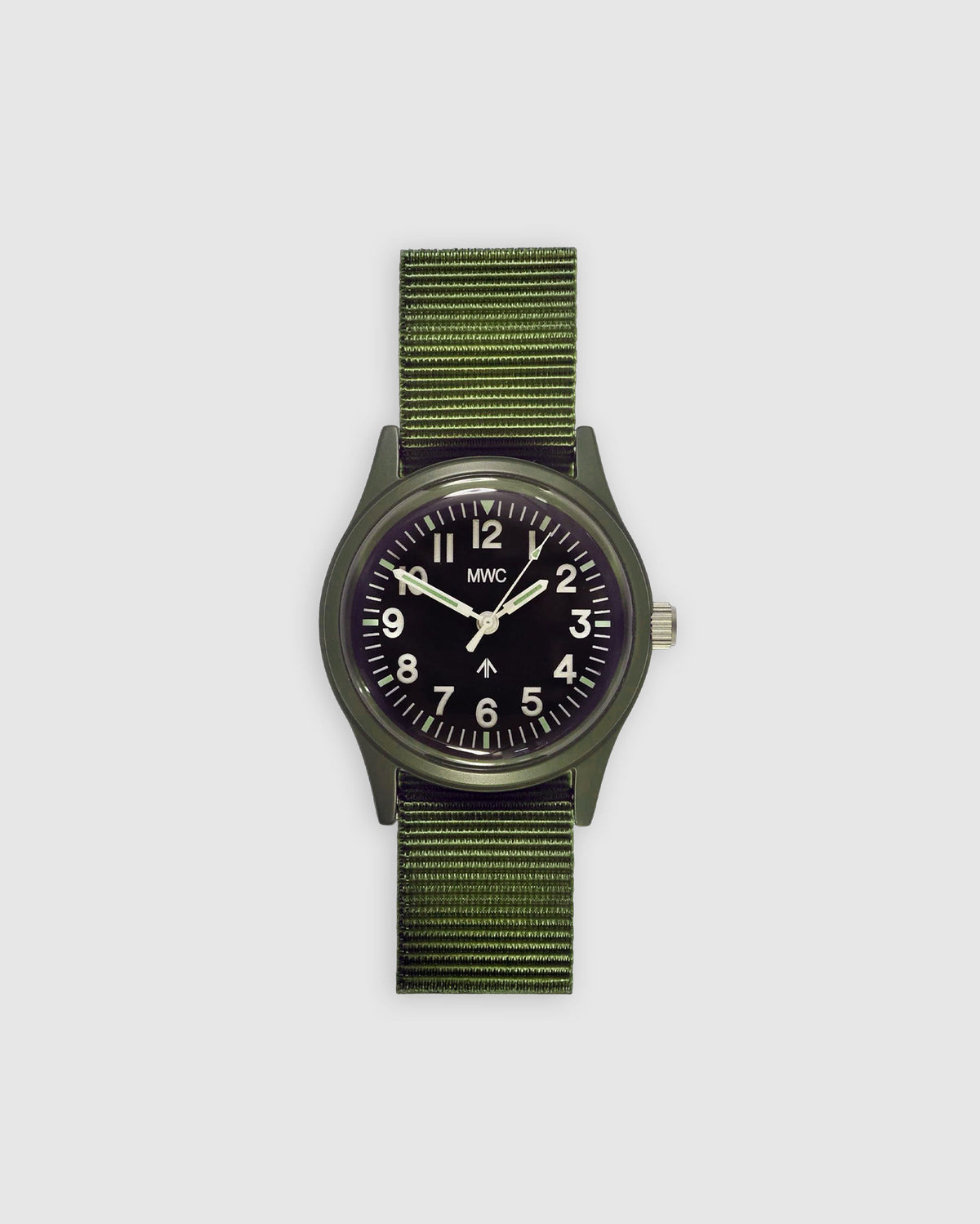 Classic 1960s/70s European Pattern Military Watch – Olive Drab (Matching Strap)