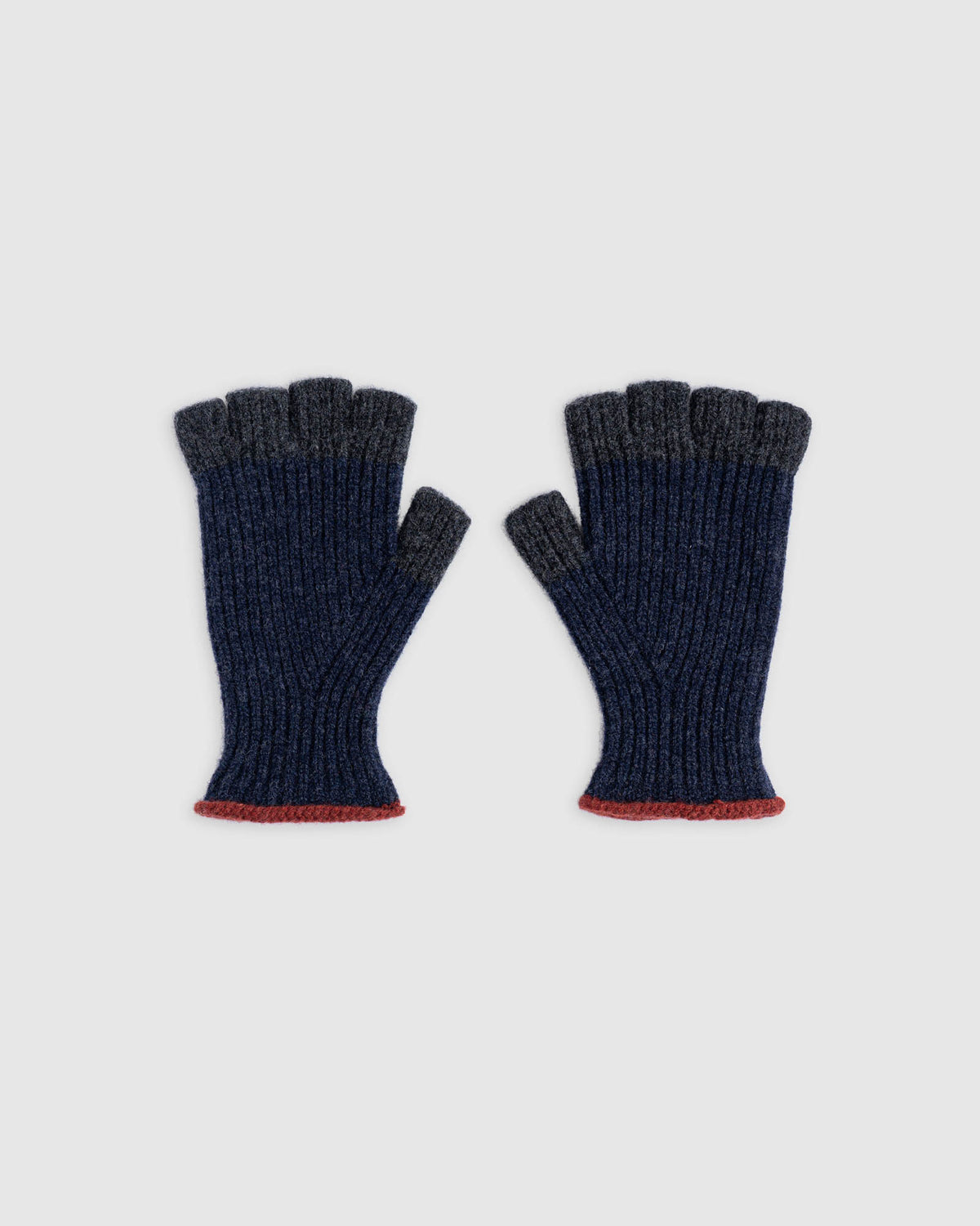 No Fingers In There Ribbed Gloves - Indigo