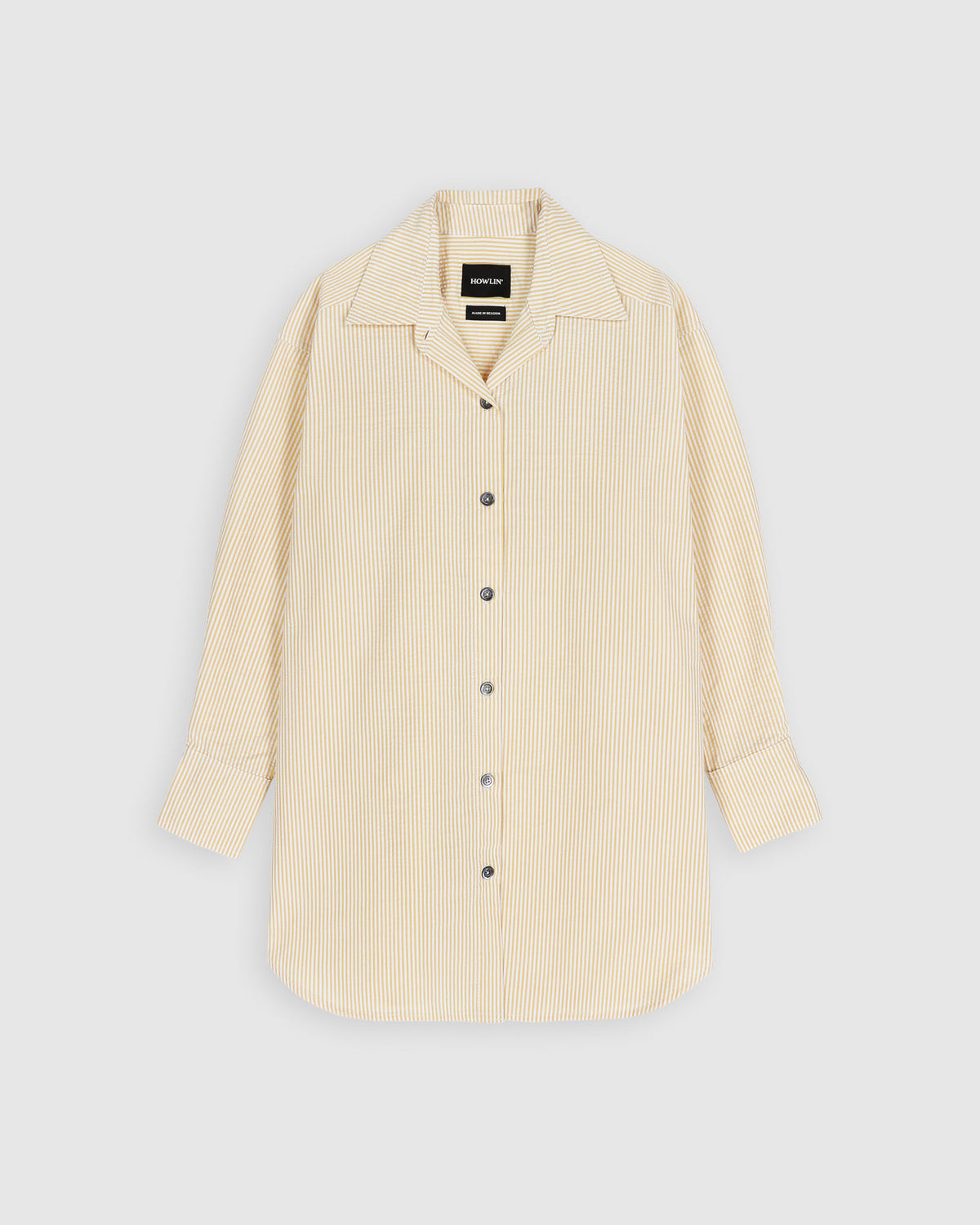 Big Lovely Shirt - Seersucker Stripes - Butter In The Sun (Women)