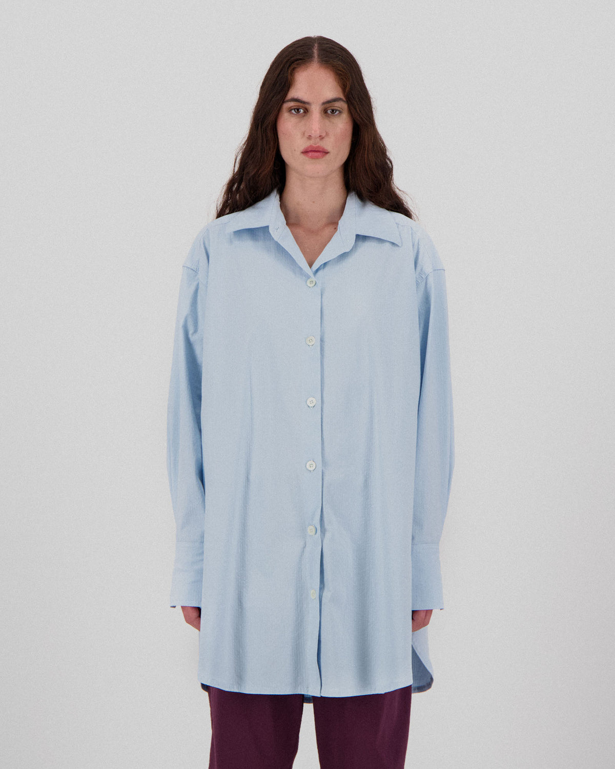 Big Lovely Shirt - Seersucker - Ice Blue (Women)