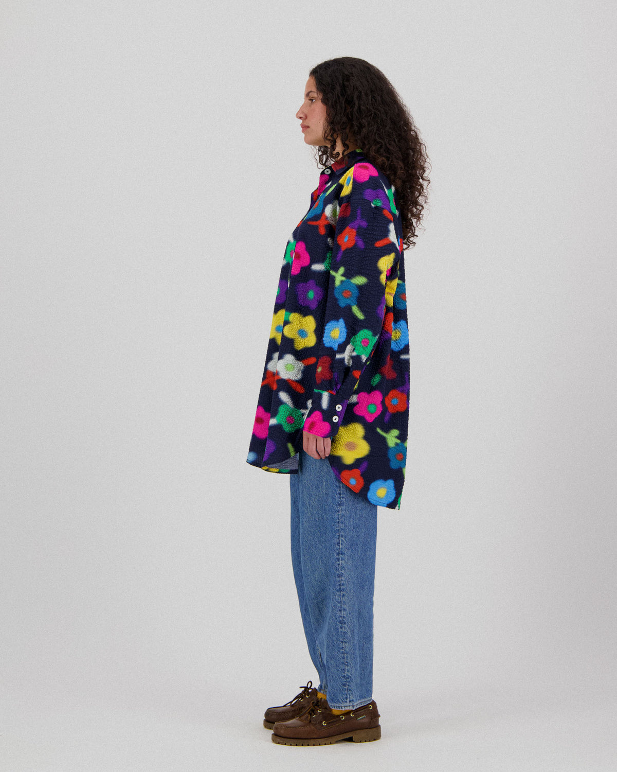 Big Lovely Shirt - Trippy Flowers - Space (Women)