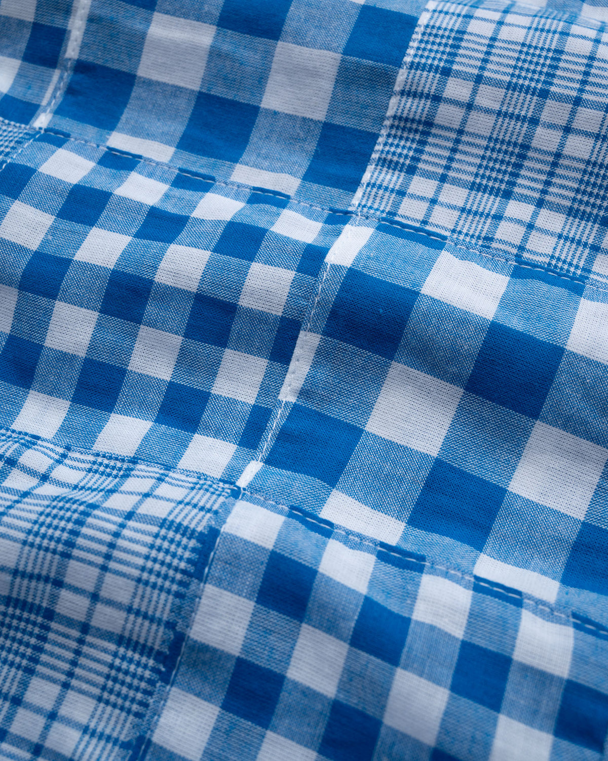 Boxy Swing Jacket - Blue Madras Patchwork