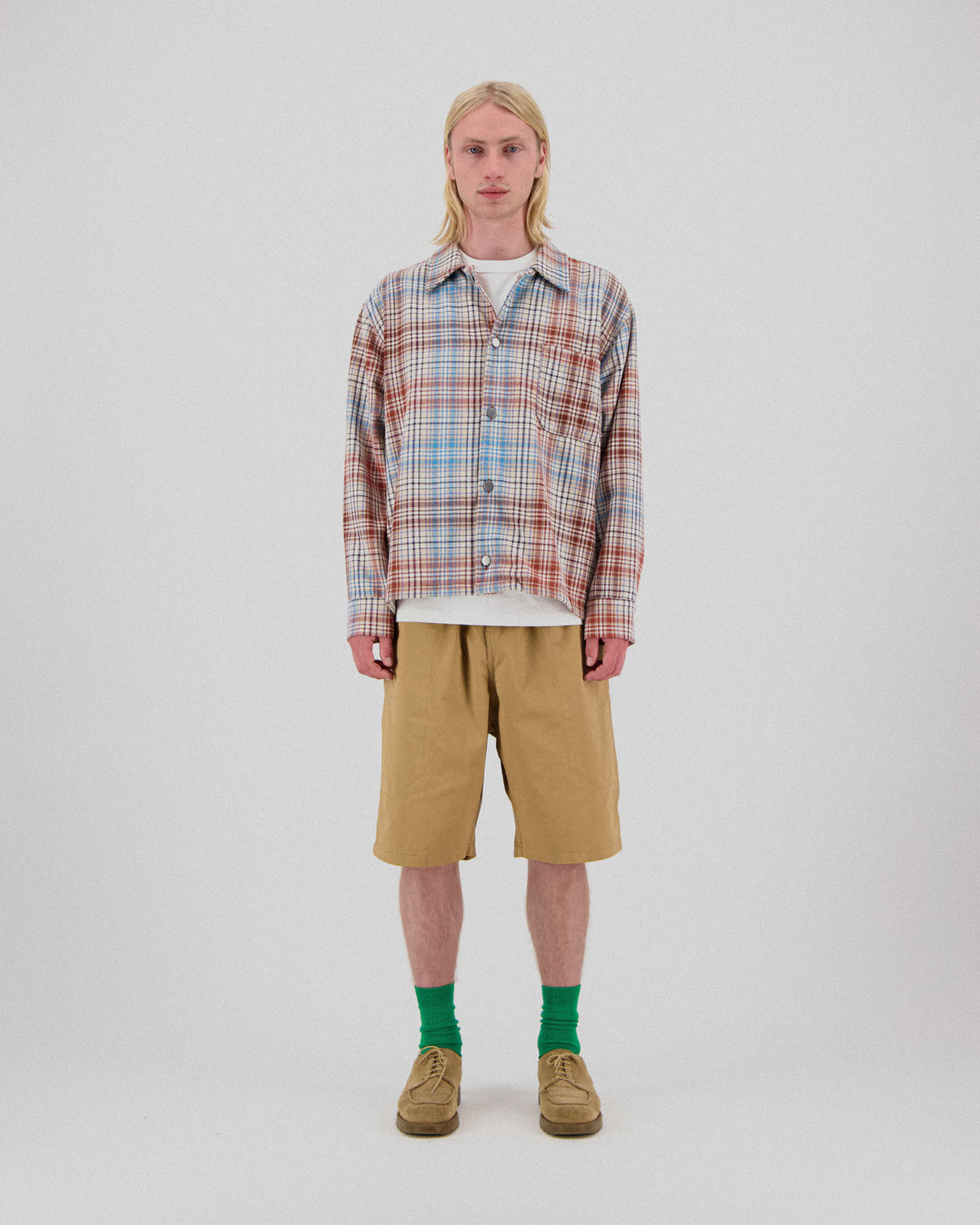 Boxy Freedom Shirt - Japanese Twill Check - Sand