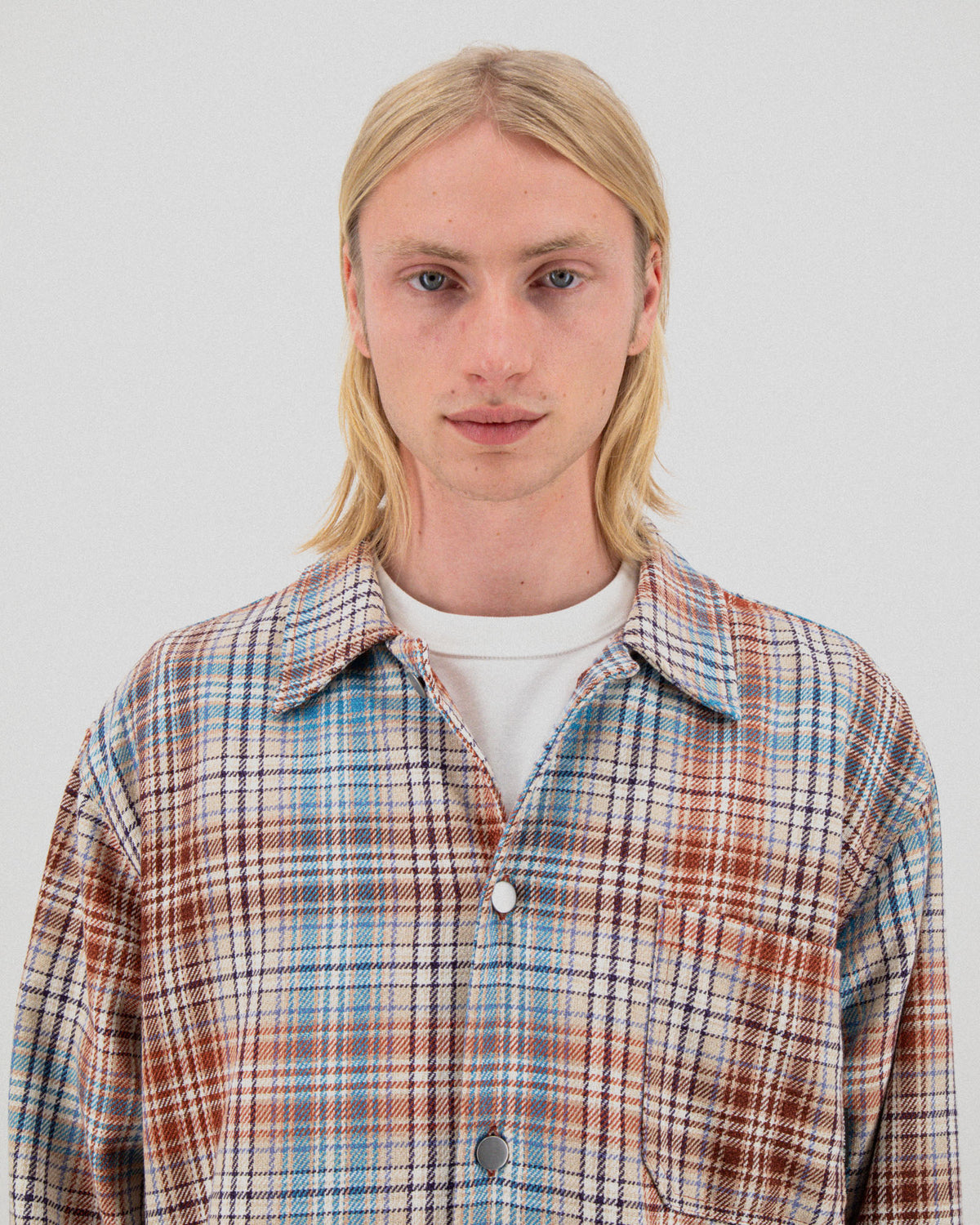 Boxy Freedom Shirt - Japanese Twill Check - Sand