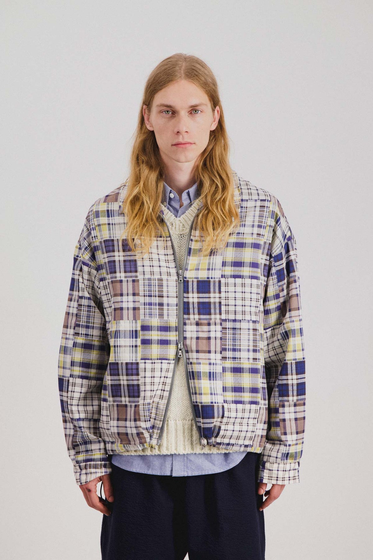 Boxy Swing Jacket - Fantasy - Blue Madras Mix