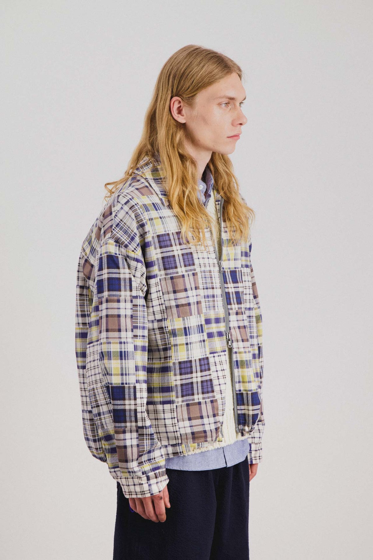 Boxy Swing Jacket - Fantasy - Blue Madras Mix