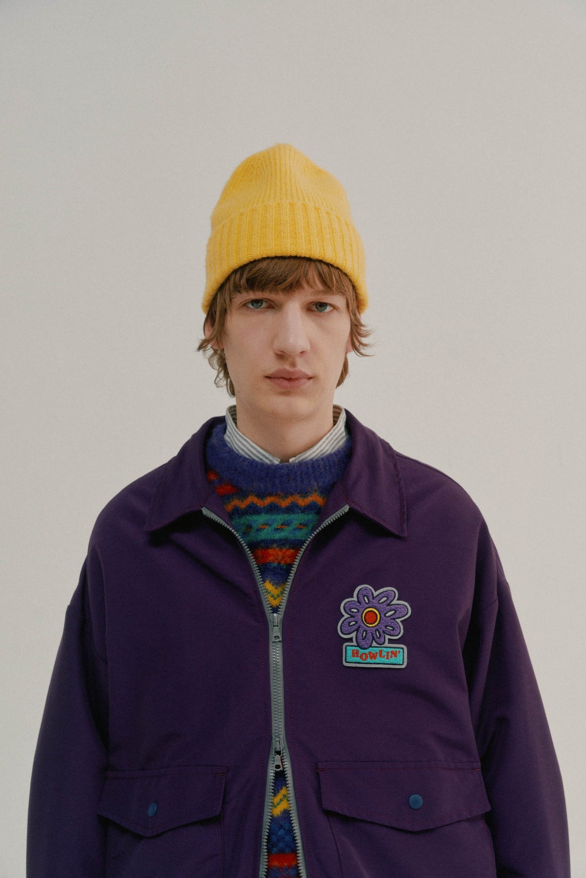 Boxy Swing Jacket - Howlin’ Flower Purple