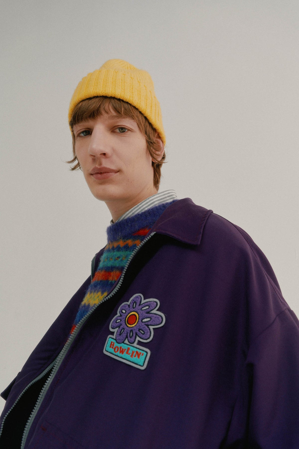 Boxy Swing Jacket - Howlin’ Flower Purple