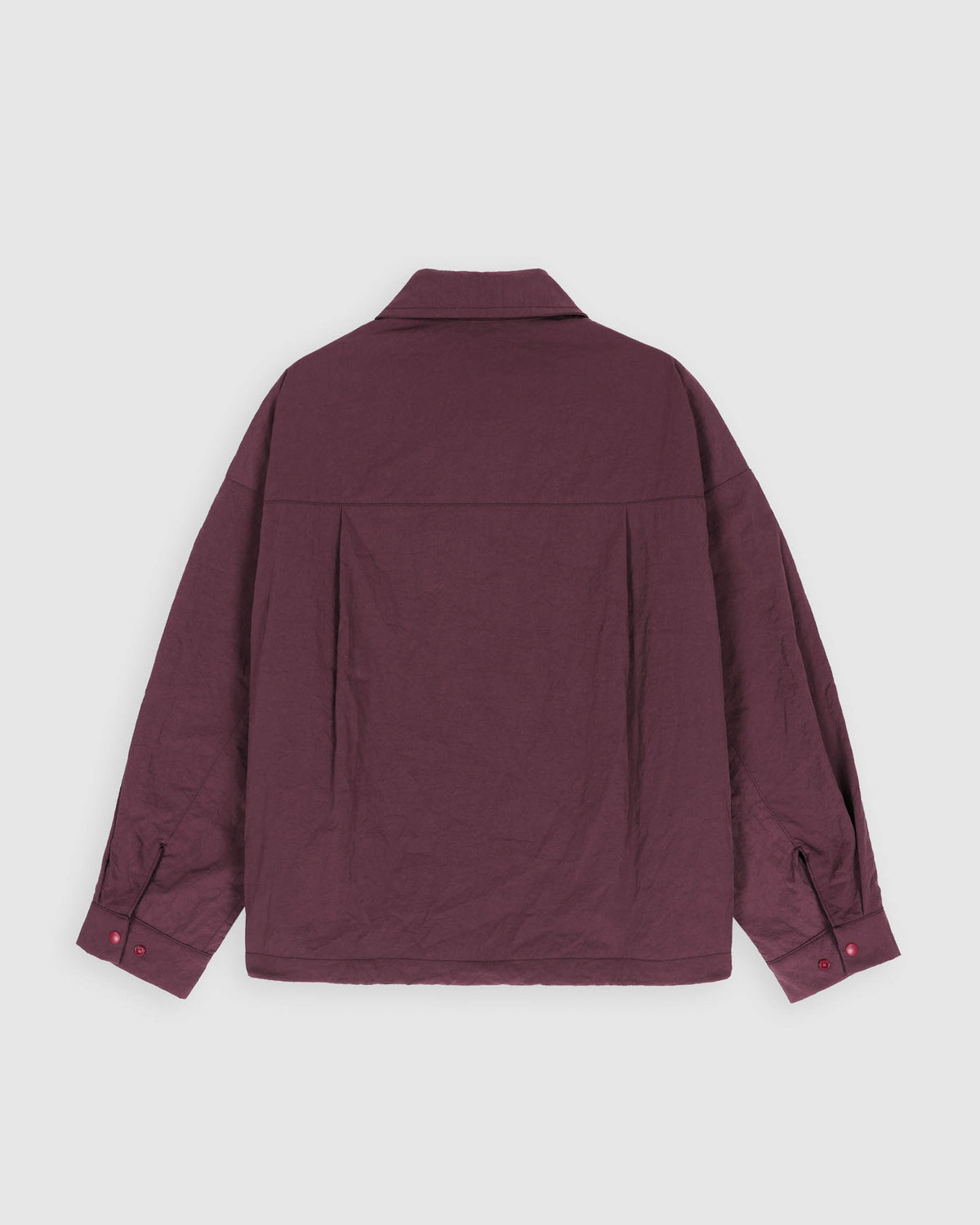 Boxy Swing Jacket For Women - Grungy Japanese Nylon Twill - Burgundy (Women)