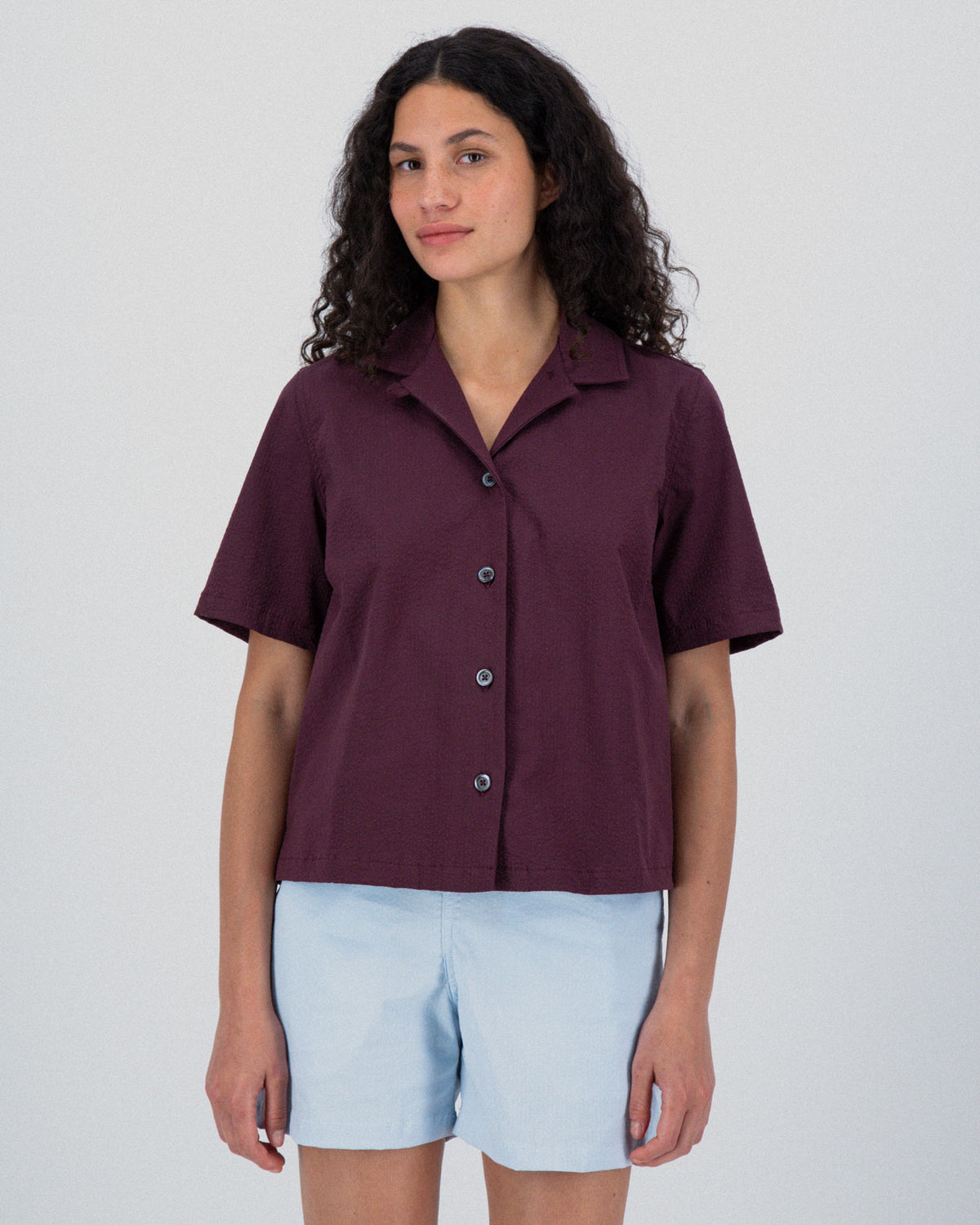 Cocktails For The Girls Shirt - Seersucker - Burgundy (Women)