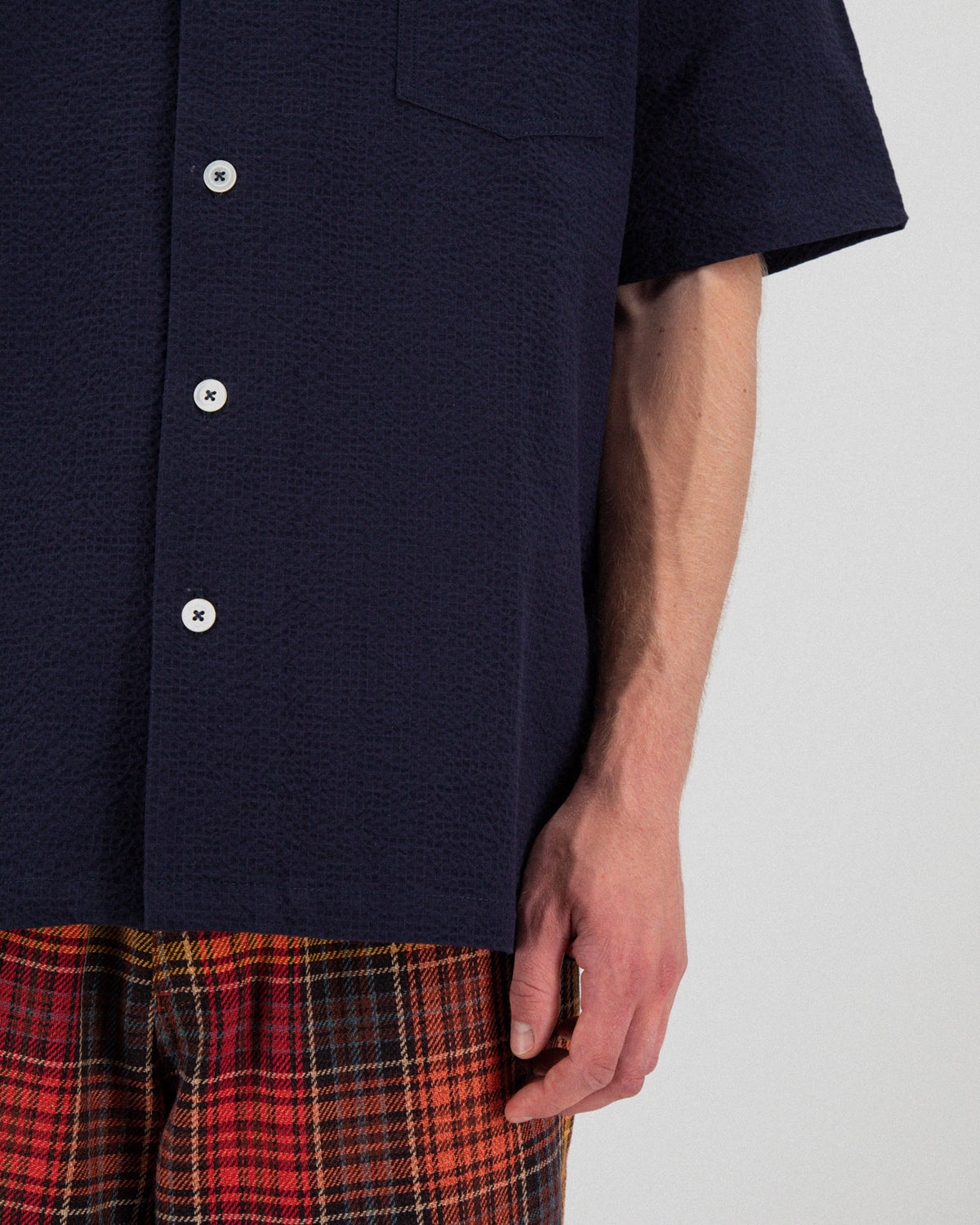 Cocktail Shirt - Crispy Seersucker - Navy