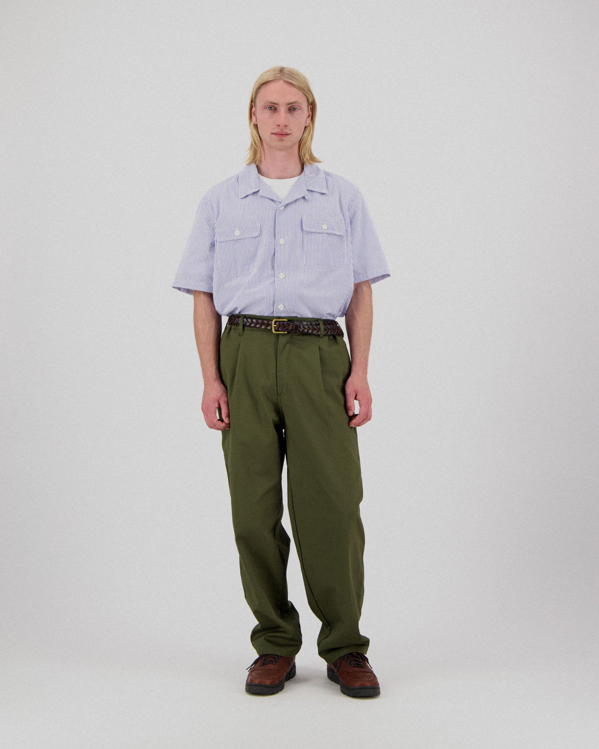 Cool Breeze Shirt - Seersucker Stripes - Blue Moon