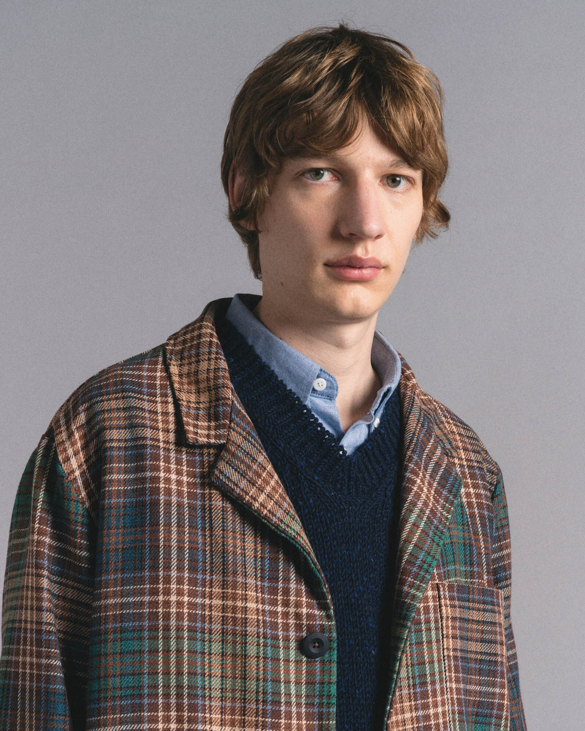 Cosmic Blazer - Japanese Twill Check - Brown