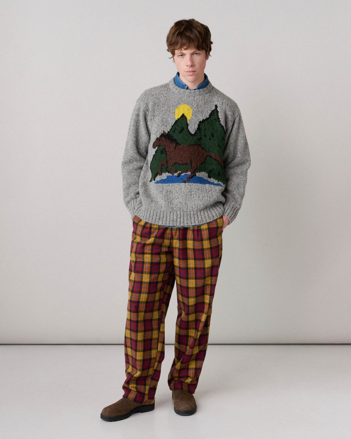 Cosmic Pants - Check Twill - Yellowman