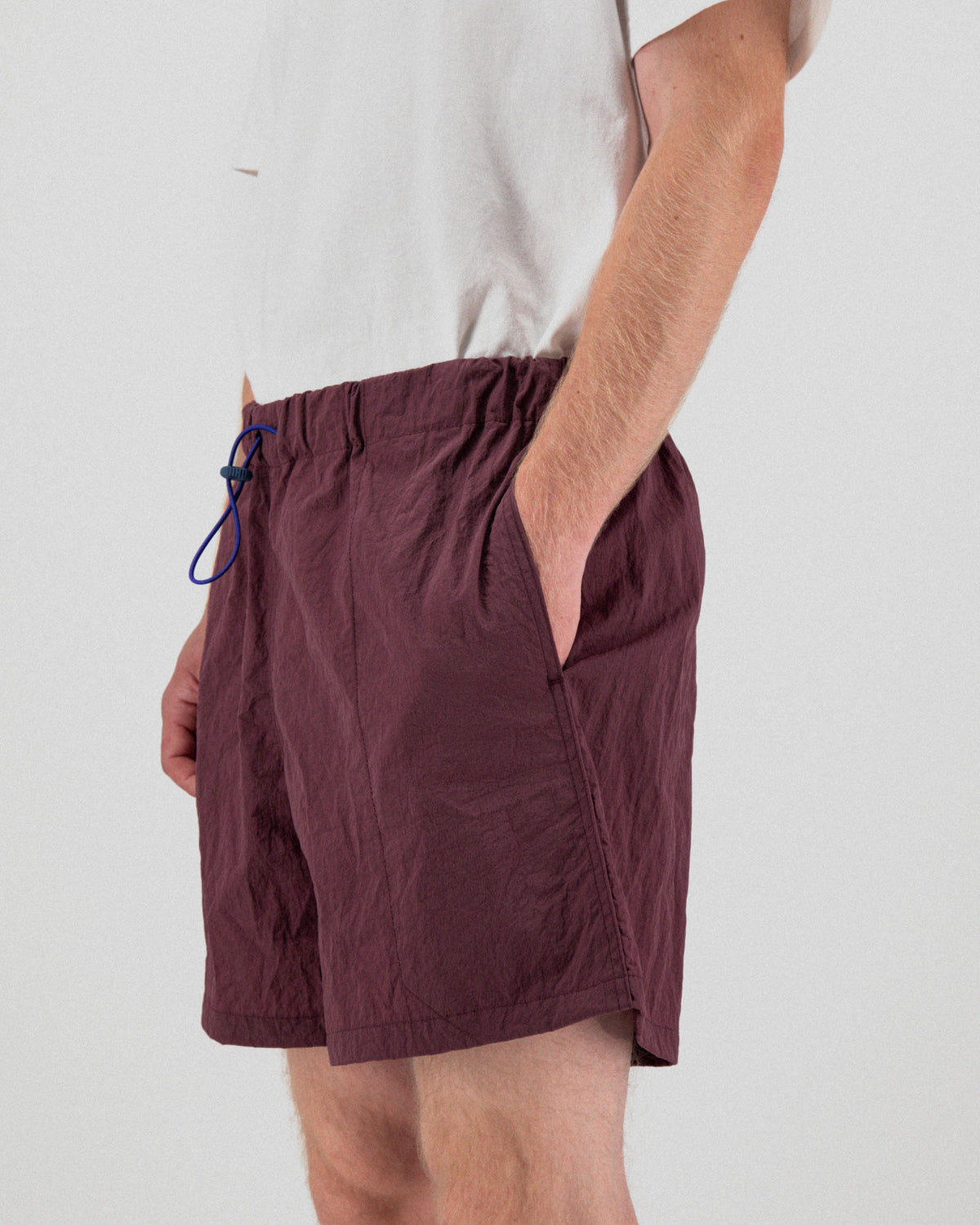 Doppler Effect Shorts - Grungy Japanese Nylon Twill - Burgundy