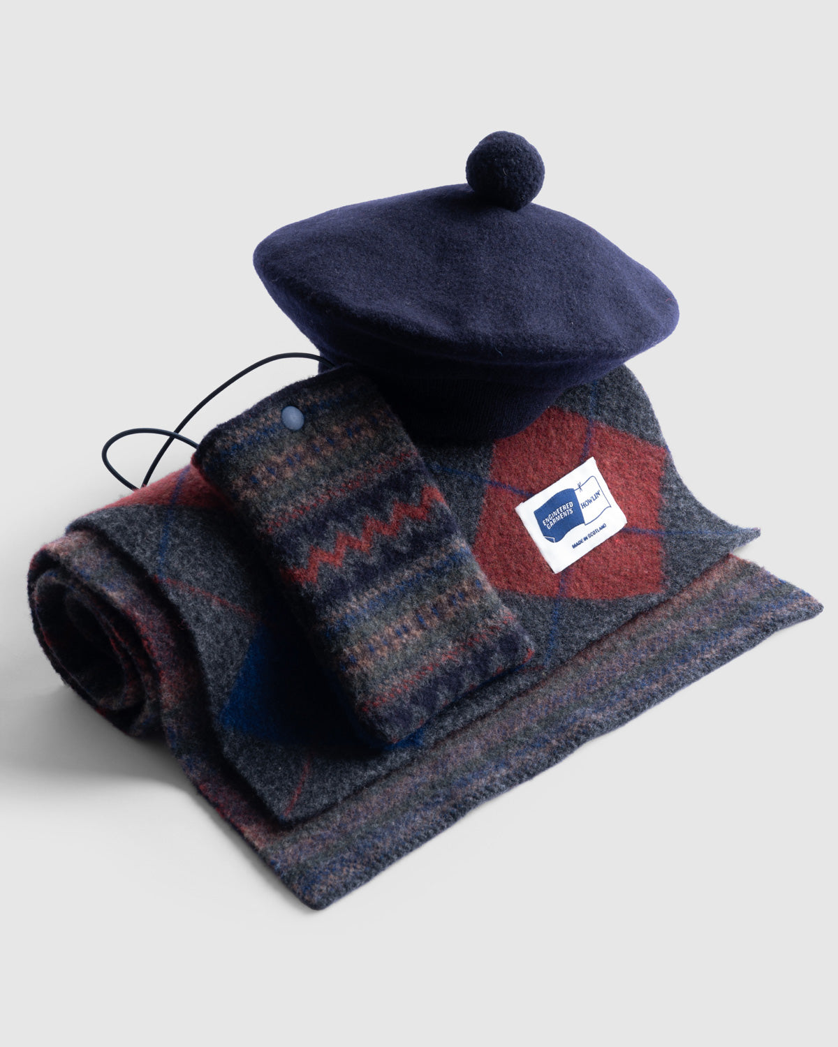 Howlin' x Engineered Garments - Argyle Mixed Scarf