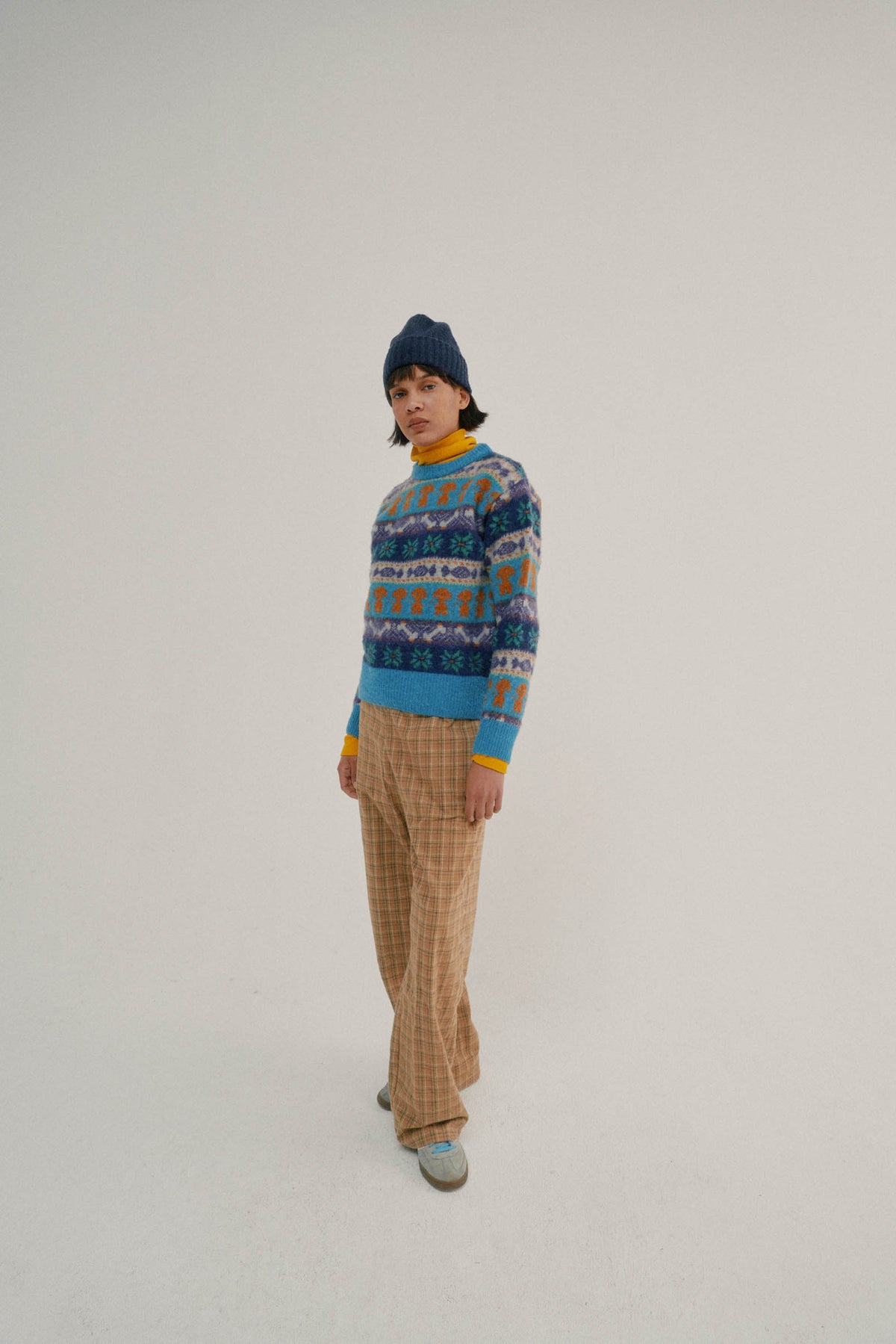 Love Pants - Brushed Japanese Cotton Check Camel (Women)