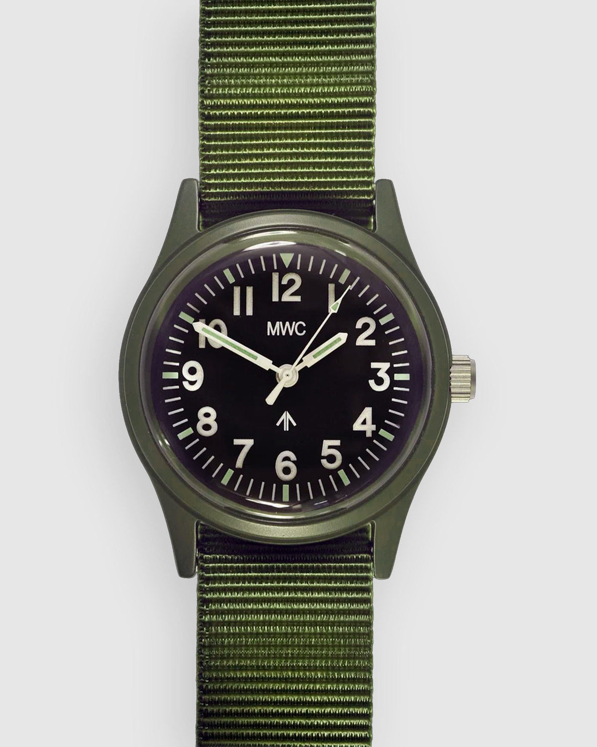 Classic 1960s/70s European Pattern Military Watch – Olive Drab (Matching Strap)