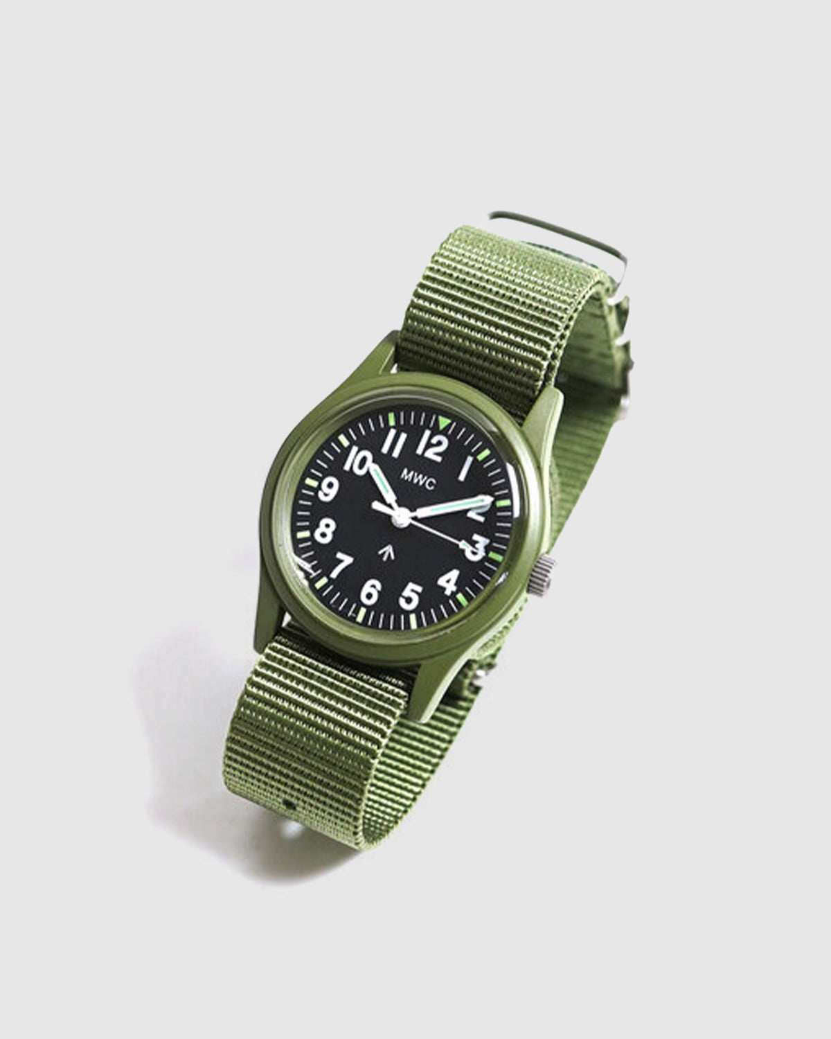 Classic 1960s/70s European Pattern Military Watch – Olive Drab (Matching Strap)