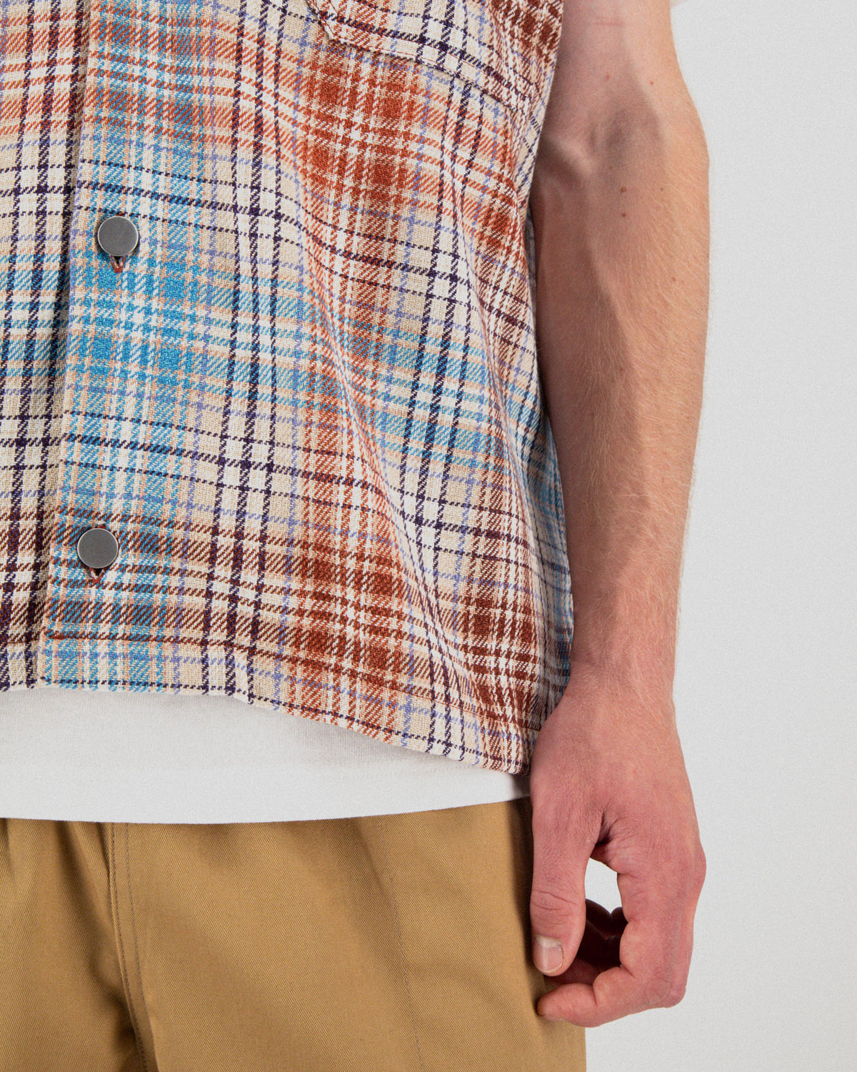 No More Sleeves Shirt - Japanese Twill Check - Sand