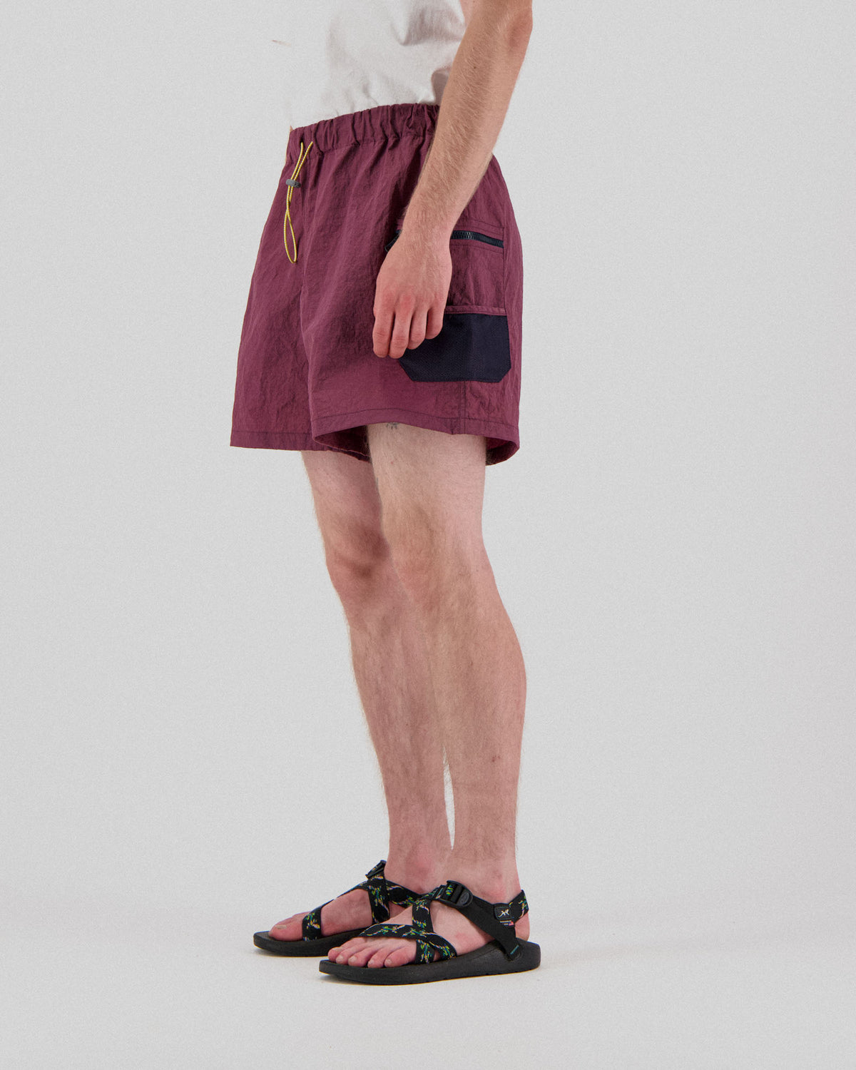 Outer Shorts - Grungy Japanese Nylon Twill - Burgundy
