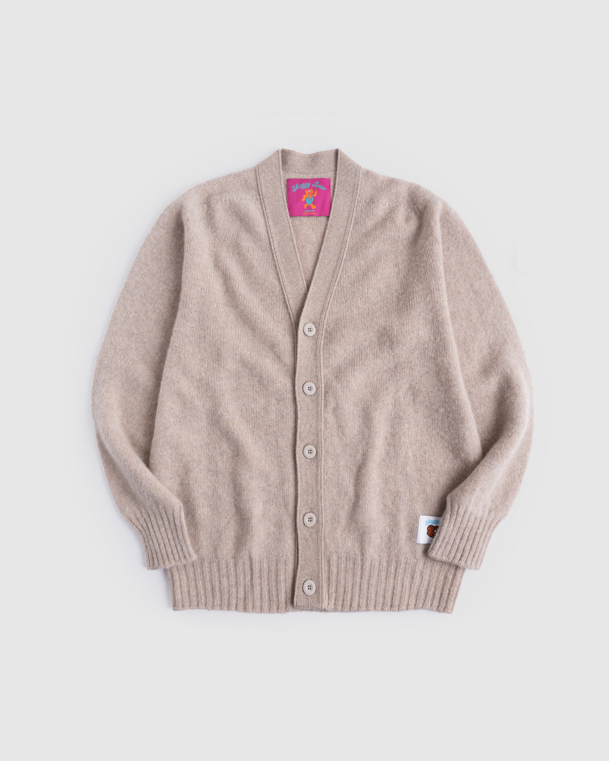 Shaggy Bear Cardigan - Biscuit