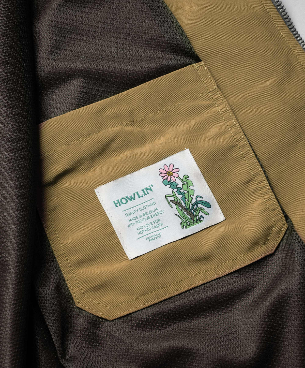 Boxy Swing Jacket - Khaki Water Repellent Nylon