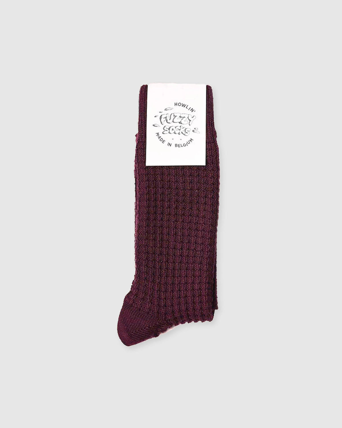 Fuzzy Waffle Socks - Bordeaux