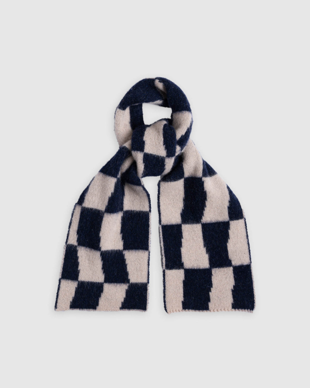 Mini Checkerboard Scarf - Oatmilk