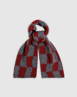 Mini Checkerboard Scarf - Rusty