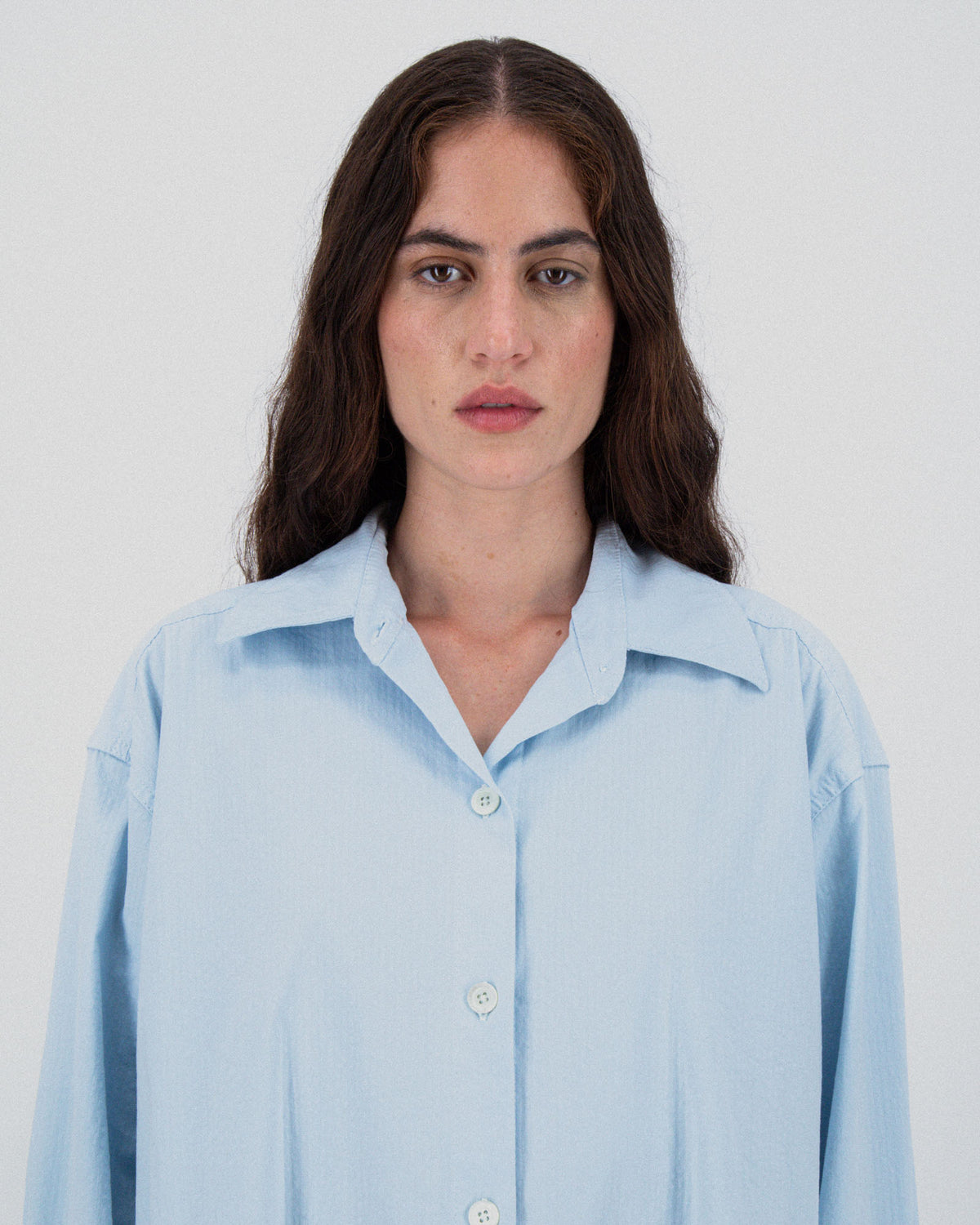 Big Lovely Shirt - Seersucker - Ice Blue (Women)