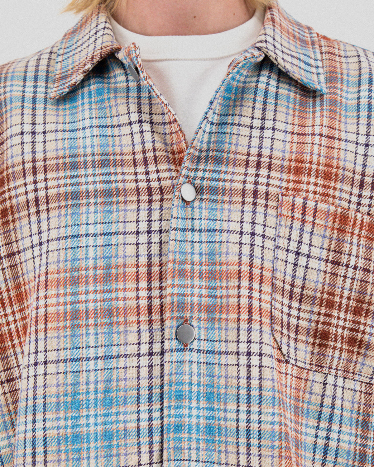 Boxy Freedom Shirt - Japanese Twill Check - Sand