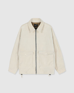 Boxy Swing Jacket - Corduroy Ecru