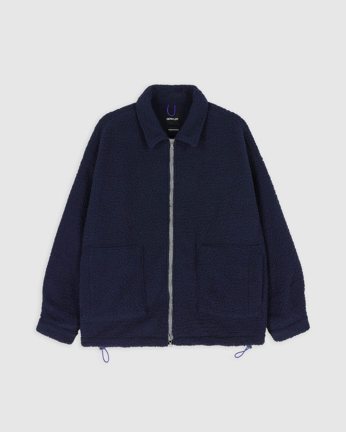 Boxy Swing Jacket - Recycled Shearling Navy