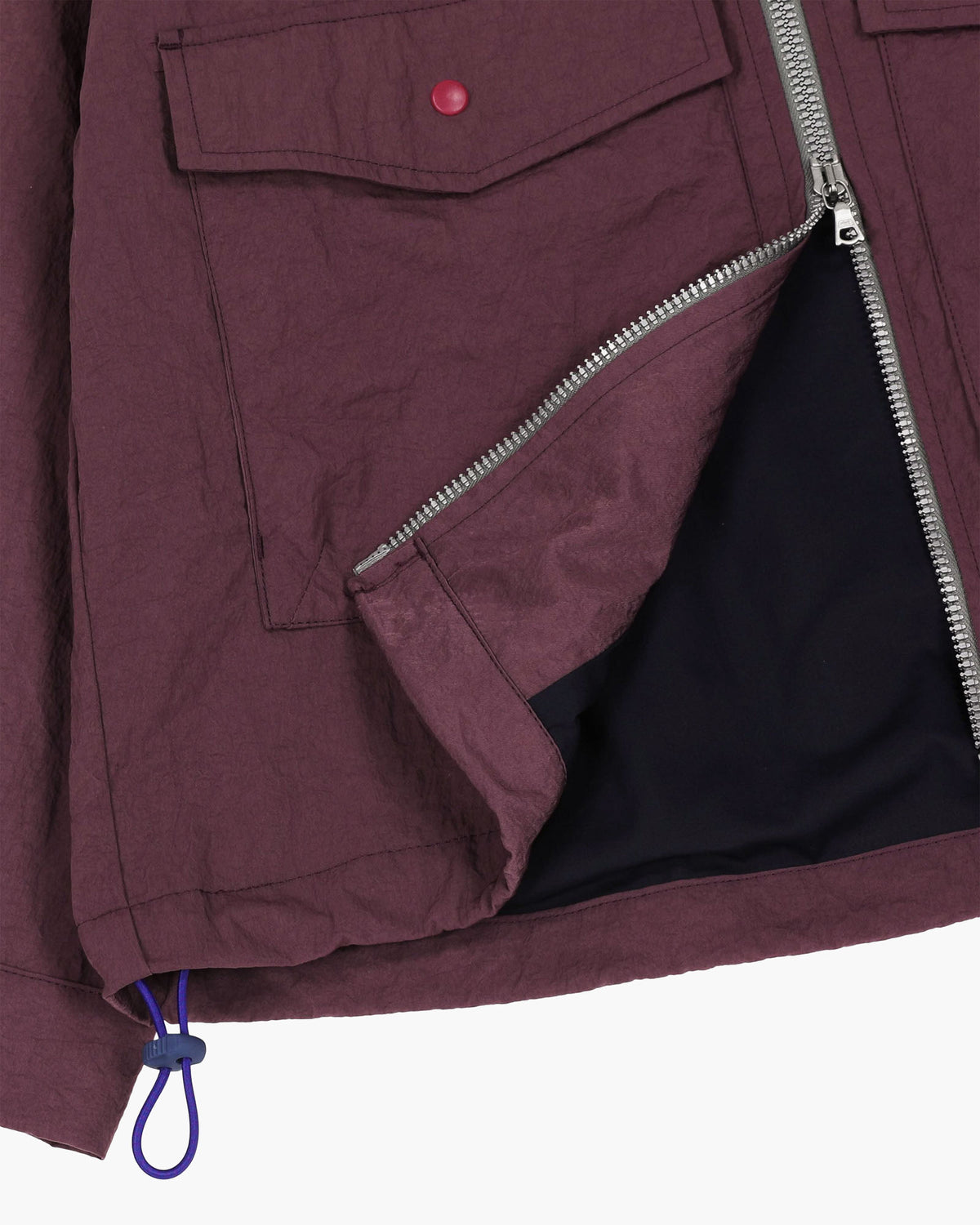 Boxy Swing Jacket For Women - Grungy Japanese Nylon Twill - Burgundy (Women)