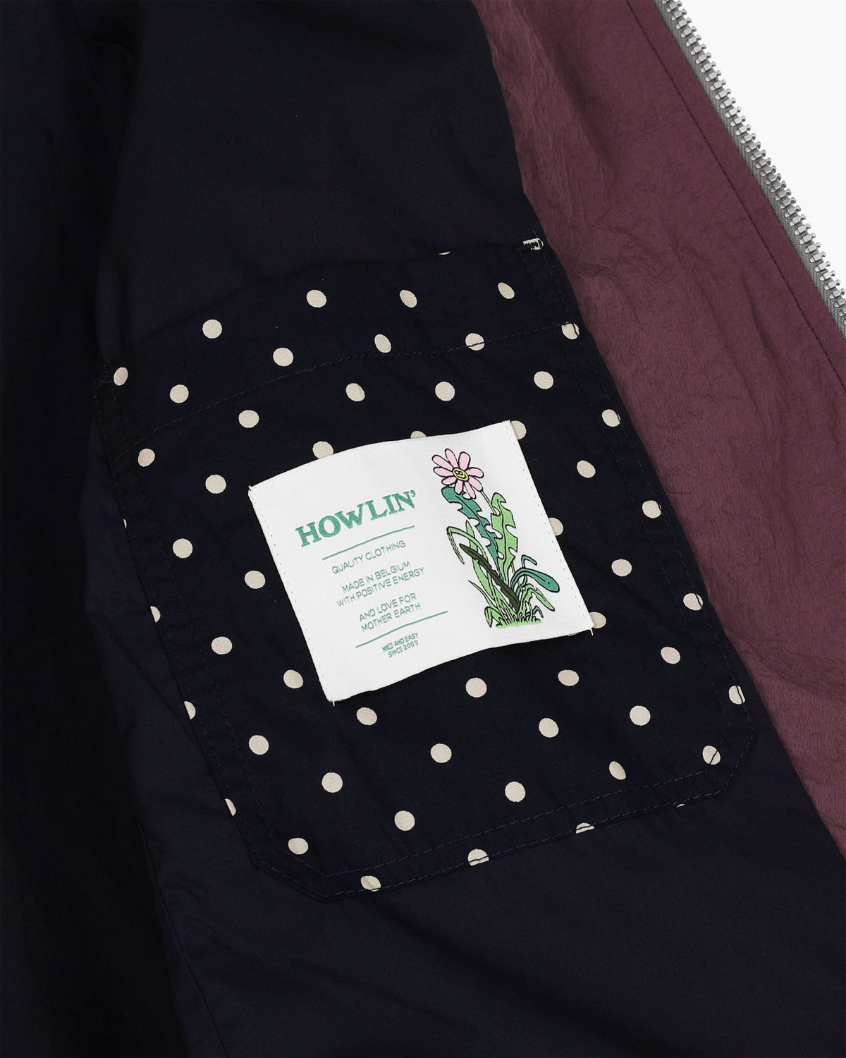 Boxy Swing Jacket For Women - Grungy Japanese Nylon Twill - Burgundy (Women)