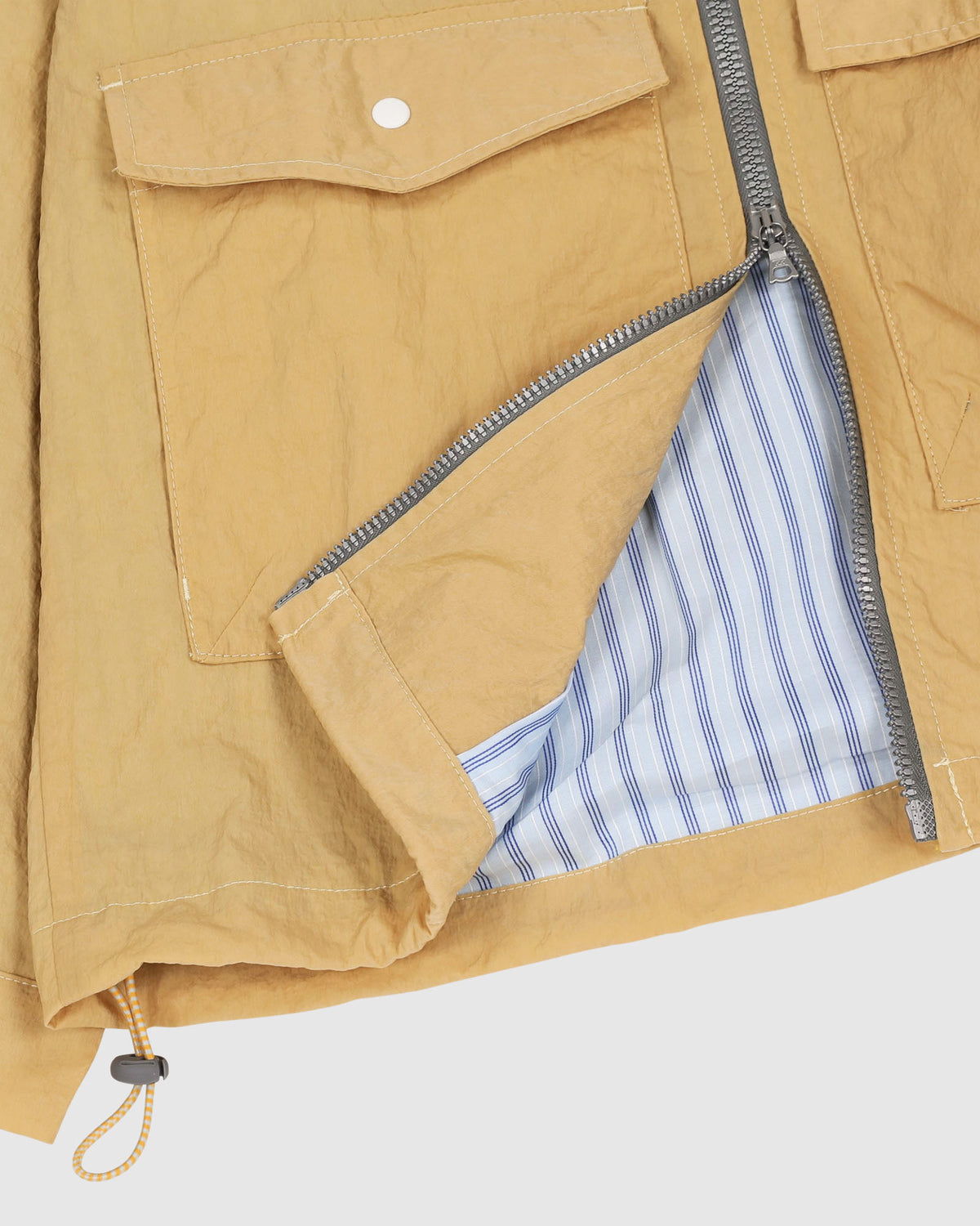 Boxy Swing Jacket For Women - Grungy Japanese Nylon Twill - Yellow (Women)