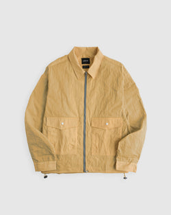 Boxy Swing Jacket For Women - Grungy Japanese Nylon Twill - Yellow (Women)