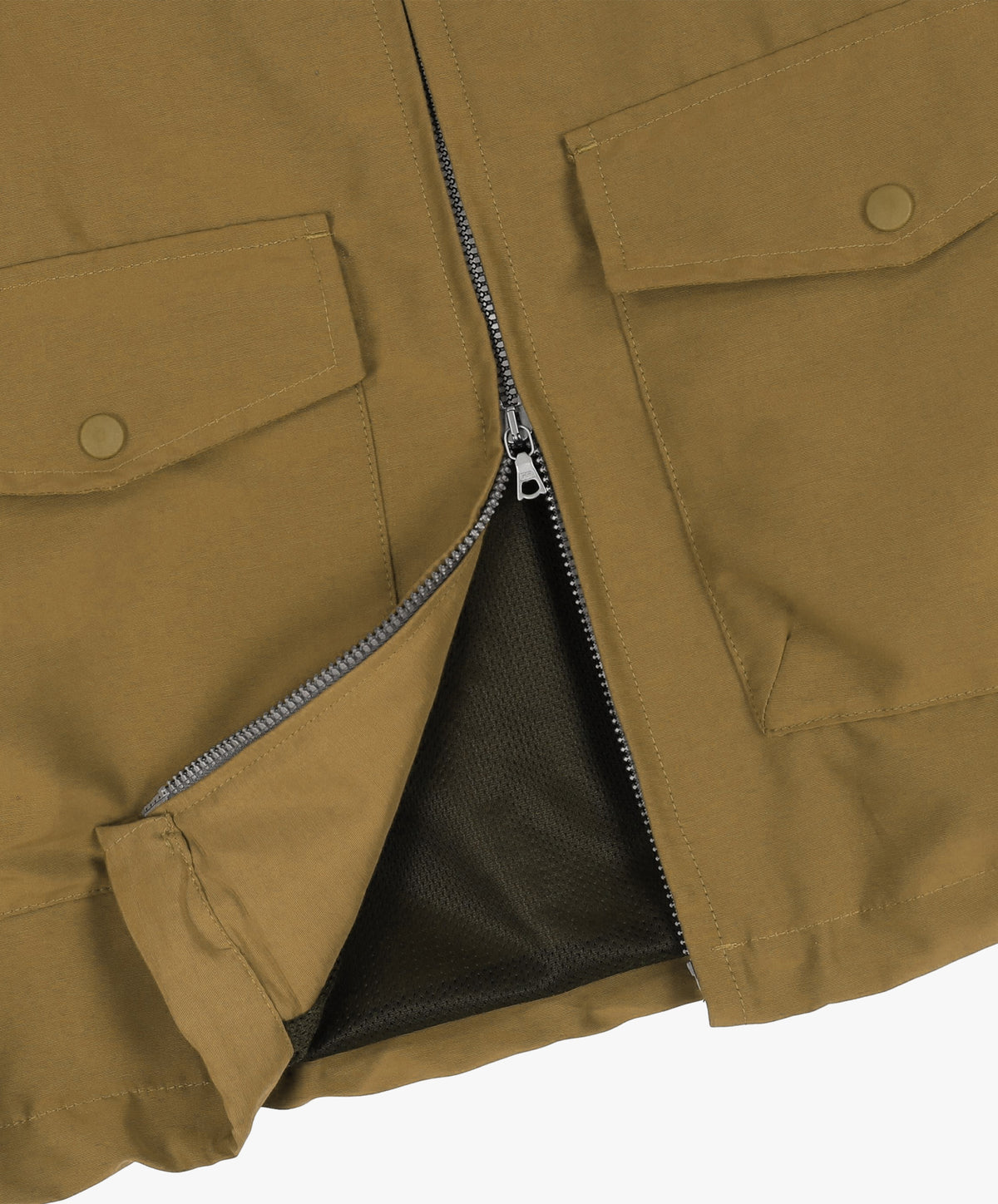 Boxy Swing Jacket - Khaki Water Repellent Nylon