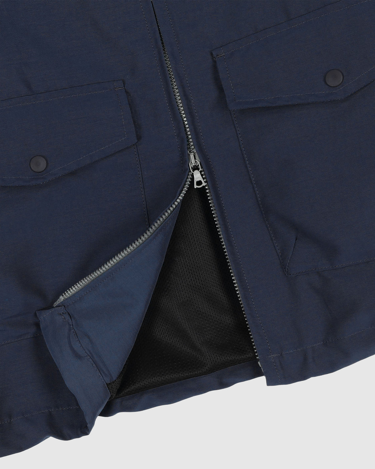 Boxy Swing Jacket - Water Repellent Nylon - Navy