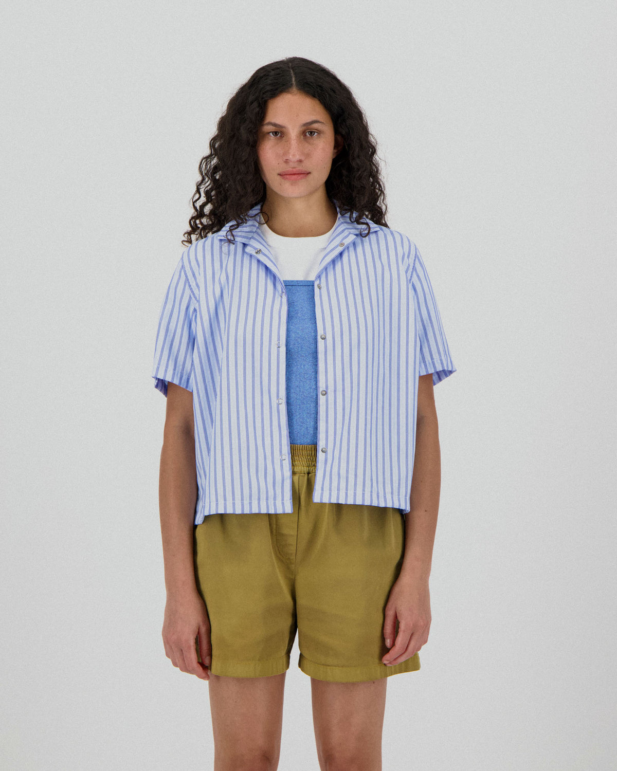 Cocktails For The Girls Shirt - Fine Stripes - Multi Blue (Women)