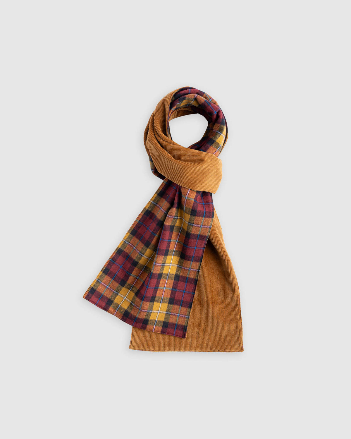 Cord and Woven Scarf - Yellow Mix