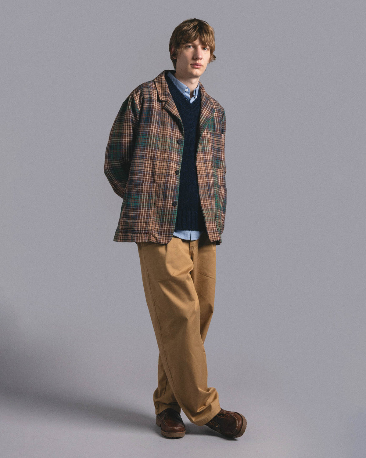 Cosmic Blazer - Japanese Twill Check - Brown