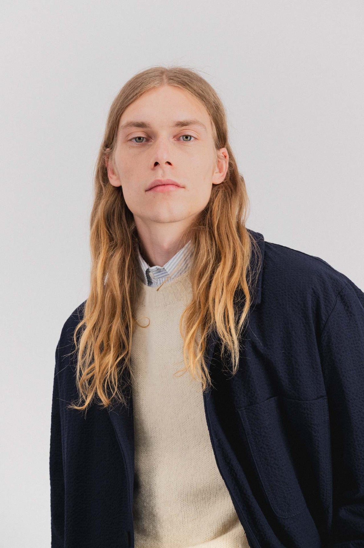 Cosmic Blazer - Seersucker - Navy