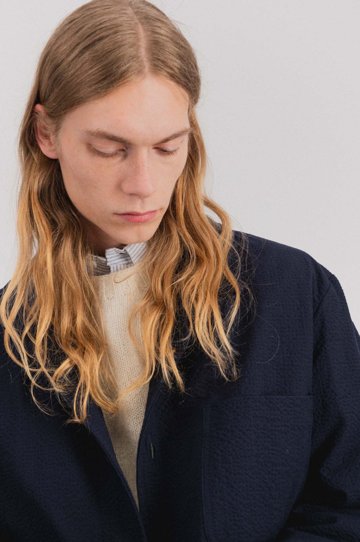 Cosmic Blazer - Seersucker - Navy