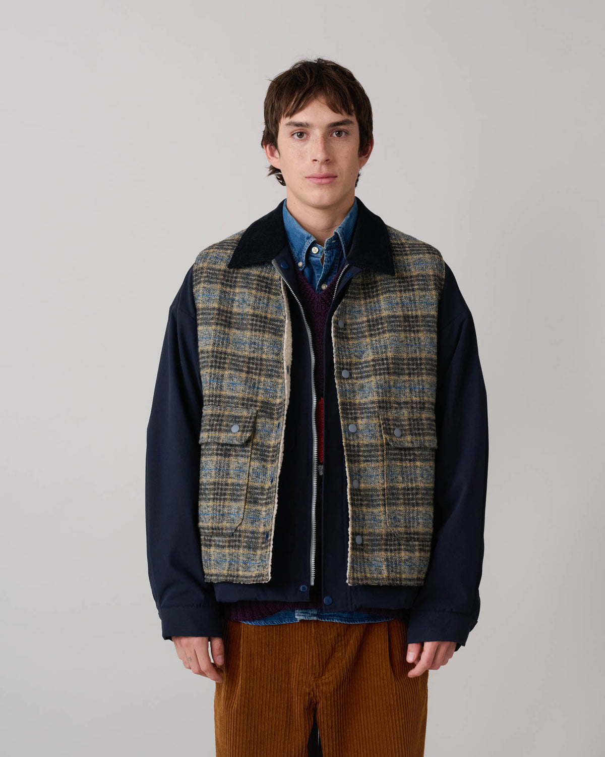 Cosmic Vest - Check - Grey