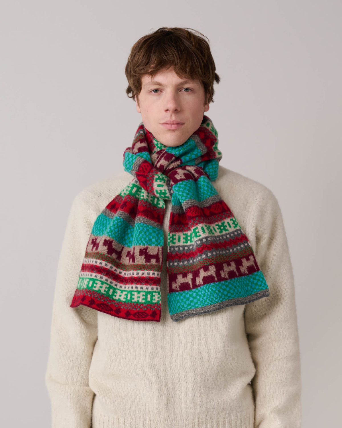 Dog And Candy Scarf - Wine