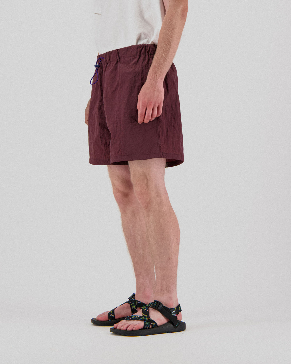 Doppler Effect Shorts - Grungy Japanese Nylon Twill - Burgundy
