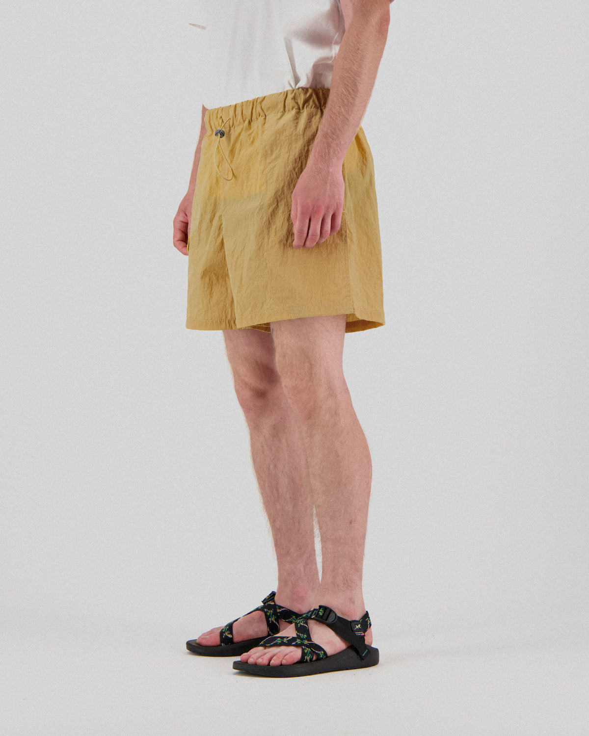 Doppler Effect Shorts - Grungy Japanese Nylon Twill - Yellow