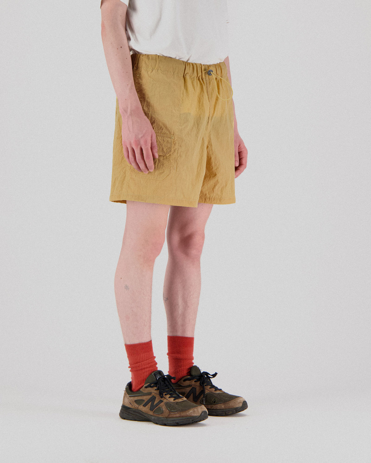 Doppler Effect Shorts - Grungy Japanese Nylon Twill - Yellow